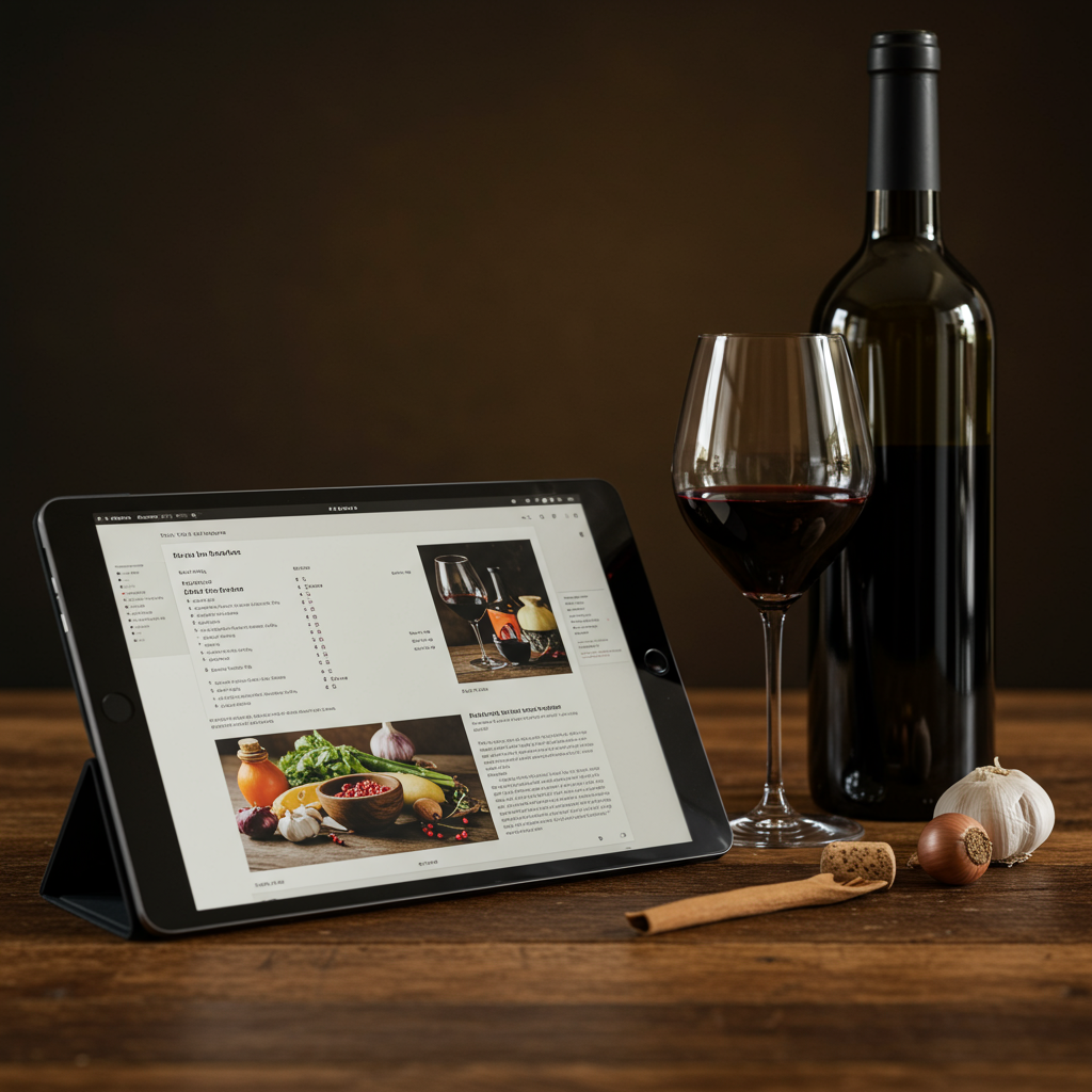 Receta detallada con ingredientes para acompañar el vino