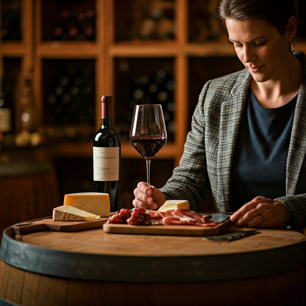 Usuario personalizando sus preferencias de vino y comida